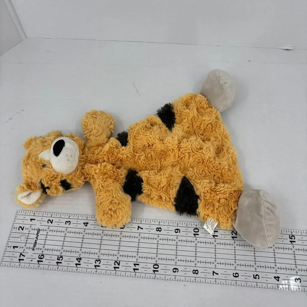 Demdaco Tobias Tiger Plush Lovey Rattle Security Baby Blanket Orange 14‎ Inch